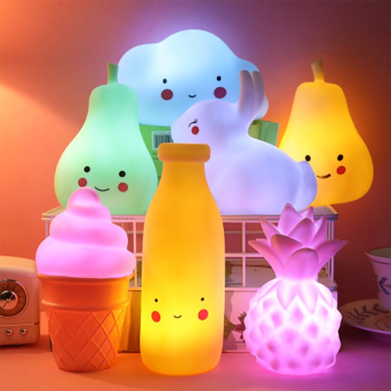 Cute Smiley Clouds Stars Unicorn Moon Appease Glow Night Light Feeding Lamp For Home Bedroom Decor For Children Kids Toy