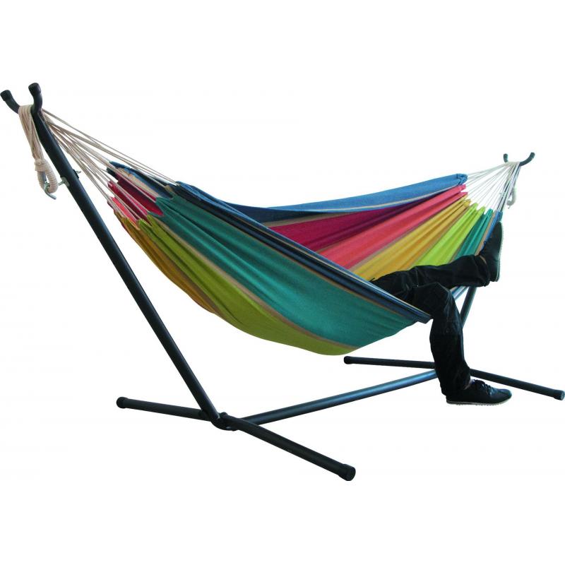 Outdoor Canvas Hammock Furniture Canvas Fabric Spreader Bar Hammock Tent Camping Swing Hanging Two-Person Hammock Chair Bed: without stand6