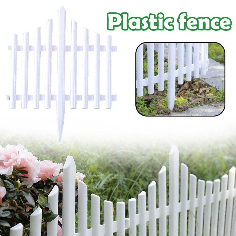 5pcs/set Indoor Outdoor Garden Fence Plastic Fence for Garden Courtyard Kindergarten Flower Vegetable Small Fence DIY Decoration