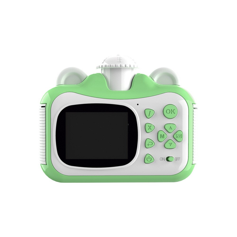 Kinderen Instant Print Camera Draaibare Lens 1080P Hd Kids Camera Speelgoed Met Thermisch Fotopapier Mini Camera Kids: green