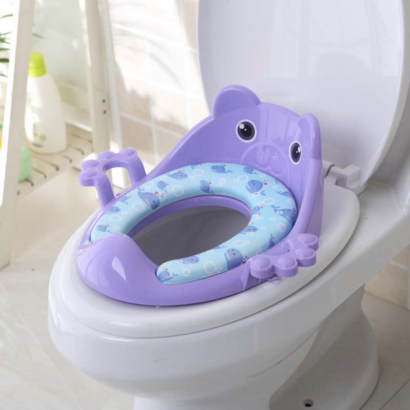 Baby toilet potter bærbare børn potte sikkert sæde med armlæn til pige drenge trænere komfortabel toilet ring spædbarn potte: Lilla