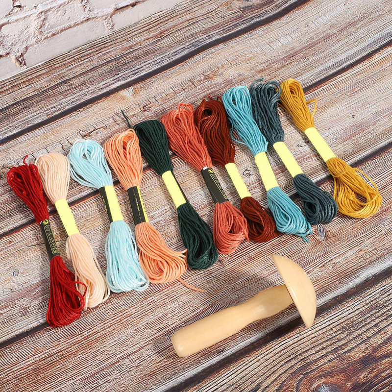 Wooden Darning Supplies Kit Mushroom Patching Threads Tool for DIY Sewing Home Travel Handicraft Darning Foot Sewing Machine