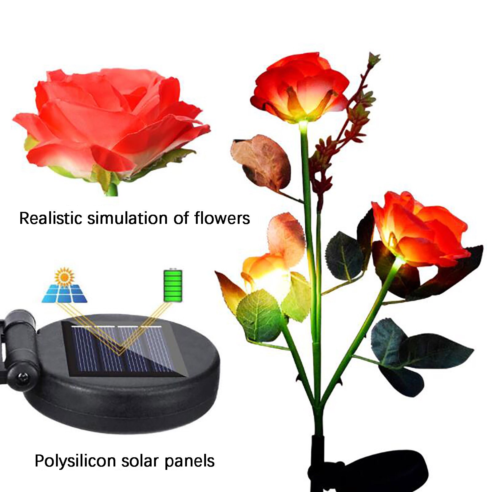 Outdoor Flowersolar Rose Bloem Licht Waterdicht Tuin Landschap Lamp Outdoor Gazon Lamp Thuis Decoratieve Bloem Night Lights