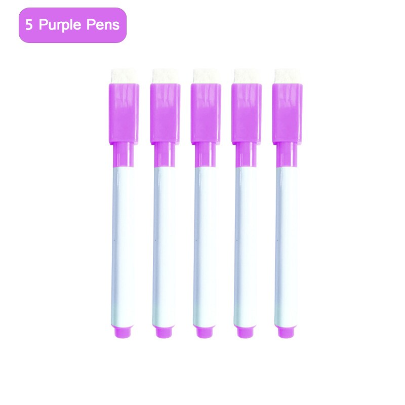Drawing Whiteboard Markers Magnetic Dry Eraser Markers Glass Ceramics White Board Pen School Supplies Dry Markers Children's Pen: 5 Purple Pens