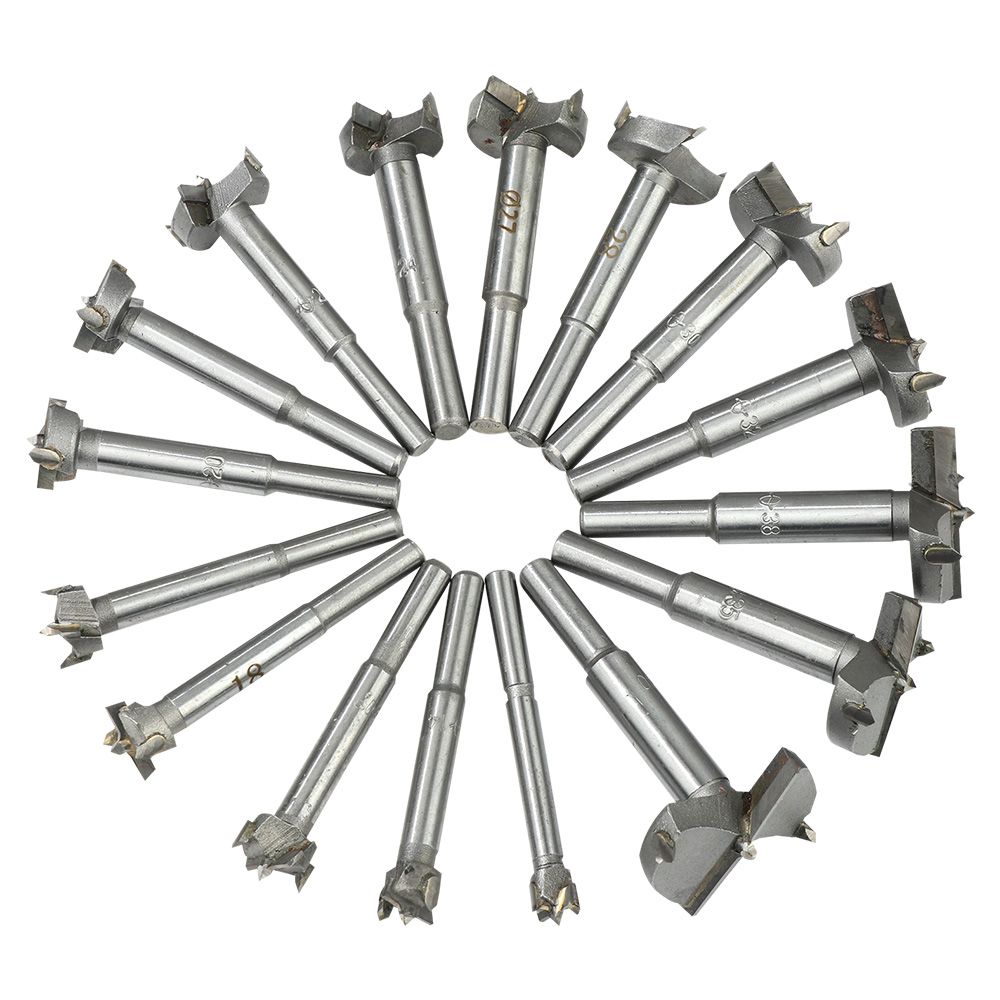 10mm-40mm Forstner Carbon Steel Boring Drill Bits Woodworking Self Centering Hole Saw Tungsten Carbide Wood Cutter Tools Set