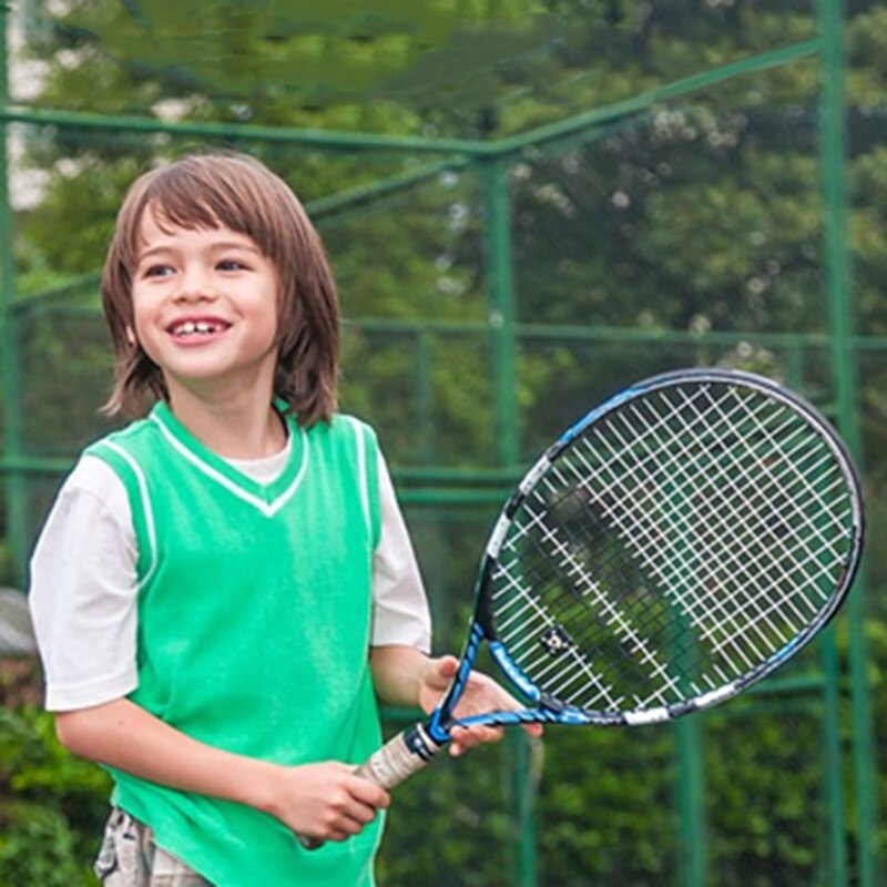 Raqueta de tenis para niños y adolescentes, accesorio grande para entrenamiento de pelota de tenis, de aluminio, con bolsa