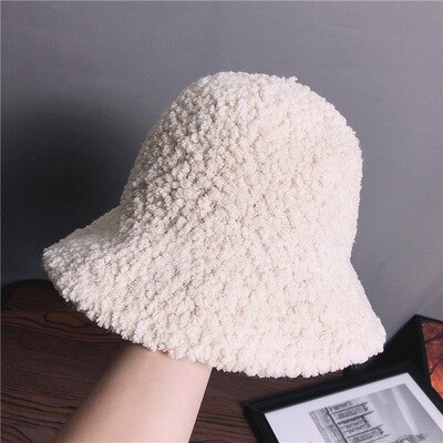 Winter Warm Knitted Hats Ladies Korean Color Matching Wool Fisherman Hats Bucket Hat Women Hat: 1