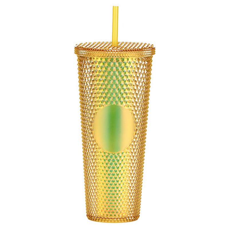 710ml Kaffee Tasse Sommer Kalten Wasser Becher Becher Tasse Mit Stroh Doppel Schicht Kunststoff Durian Diamant Strahlende Göttin tassen: 14