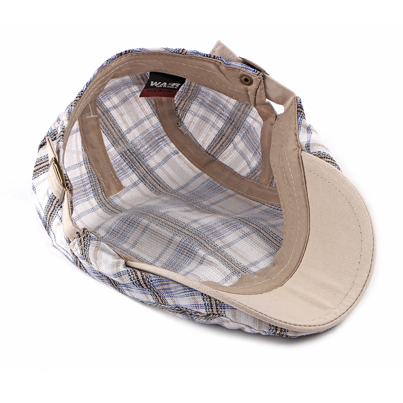 Mode Lente Herfst Hoeden Voor Mannen Casual Katoen Baret Caps Gorras Planas Boinas Plaid Platte Pet Verstelbare Baretten Pet