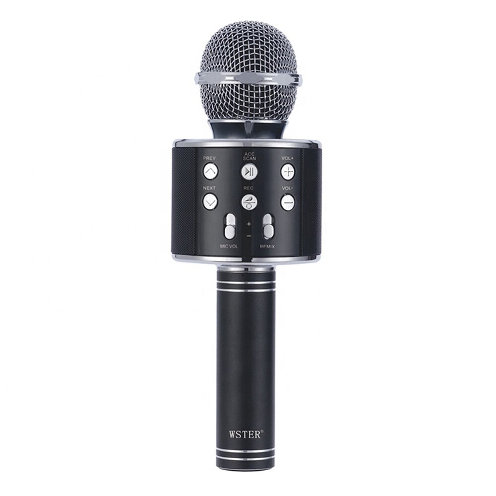 4 in 1 bluetooth microphone wireless condenser microphone karaoke mic magic sound mikrofon studio recording: black