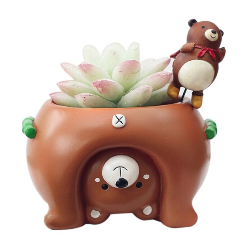 Cartoon hars dier plant bloempot tuinplanten vaas huisdecoratie bureau ornament hond/beer/varken vetplant plantenbak tuinieren: A3