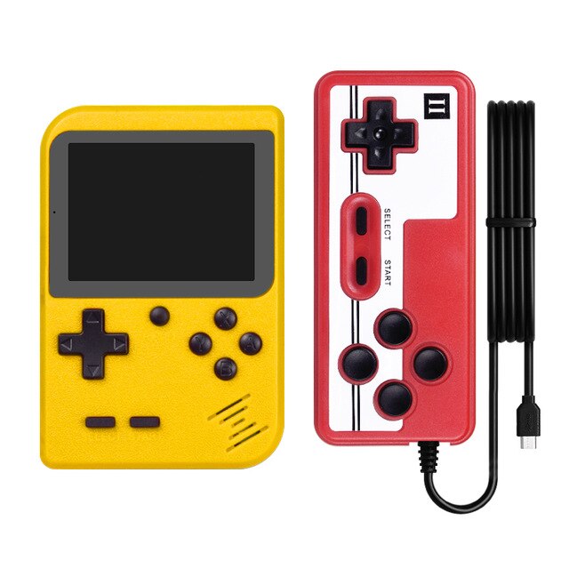 Factorysalesminiportableretrogameconsolehandheldgameconsolebuilt-in400games3inchgameboytwoplayergamegift forchildren: YELLOW