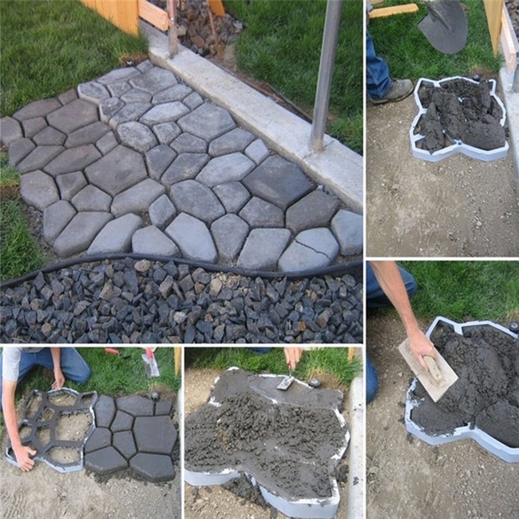 Have fortovet skimmel diy sti gør manuelt belægning cement mursten værktøj trædesten blok fortov bygninger sti maker skimmel