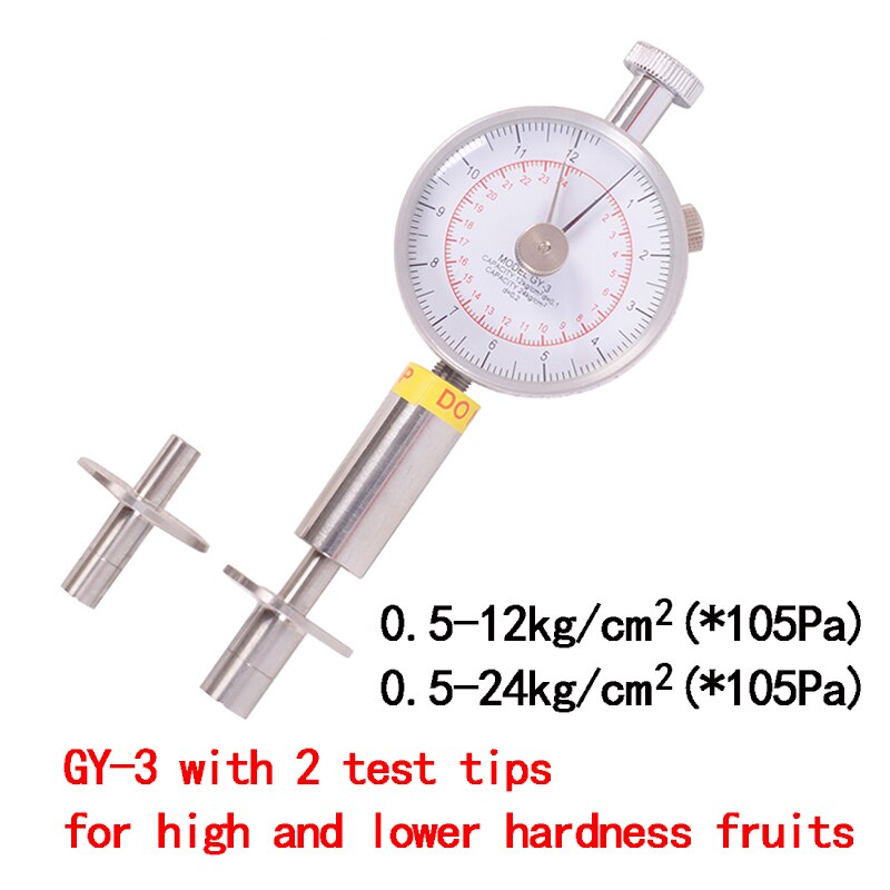 Penetrómetro para frutas, probador de la dureza de la fruta, para durómetro manzana, pera, fresa, Kiwi, GY-1/GY-2/GY-3: GY-3
