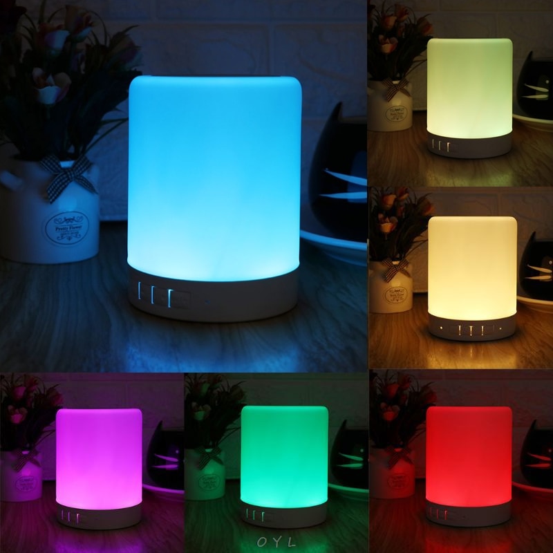 Enceinte Bluetooth lampe tactile magnétique sans fil LED veilleuse intégré micro Portable