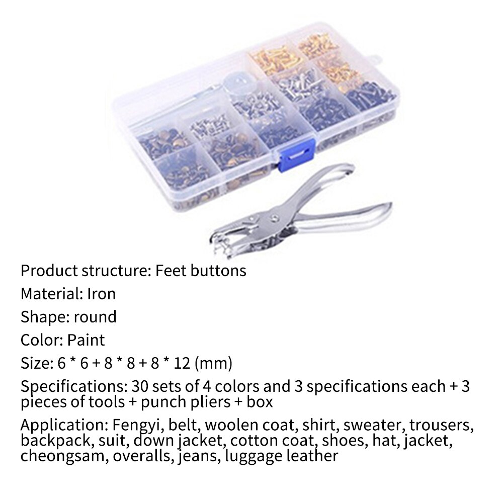 360pcs Leather Double Cap Rivets Tubular Metal Studs Fixing Tool Kit Craft Leathercraft Garment Rivets Studs For Clothing