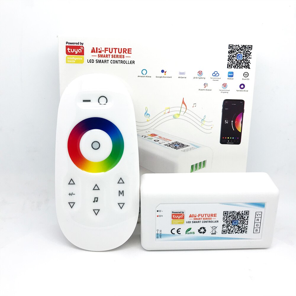Tuya Rf Touch Remote Wifi Led Controller Rgb Cct Dim Rgbw Strip Alexa Spraakbesturing Muziek Sync Verlichting