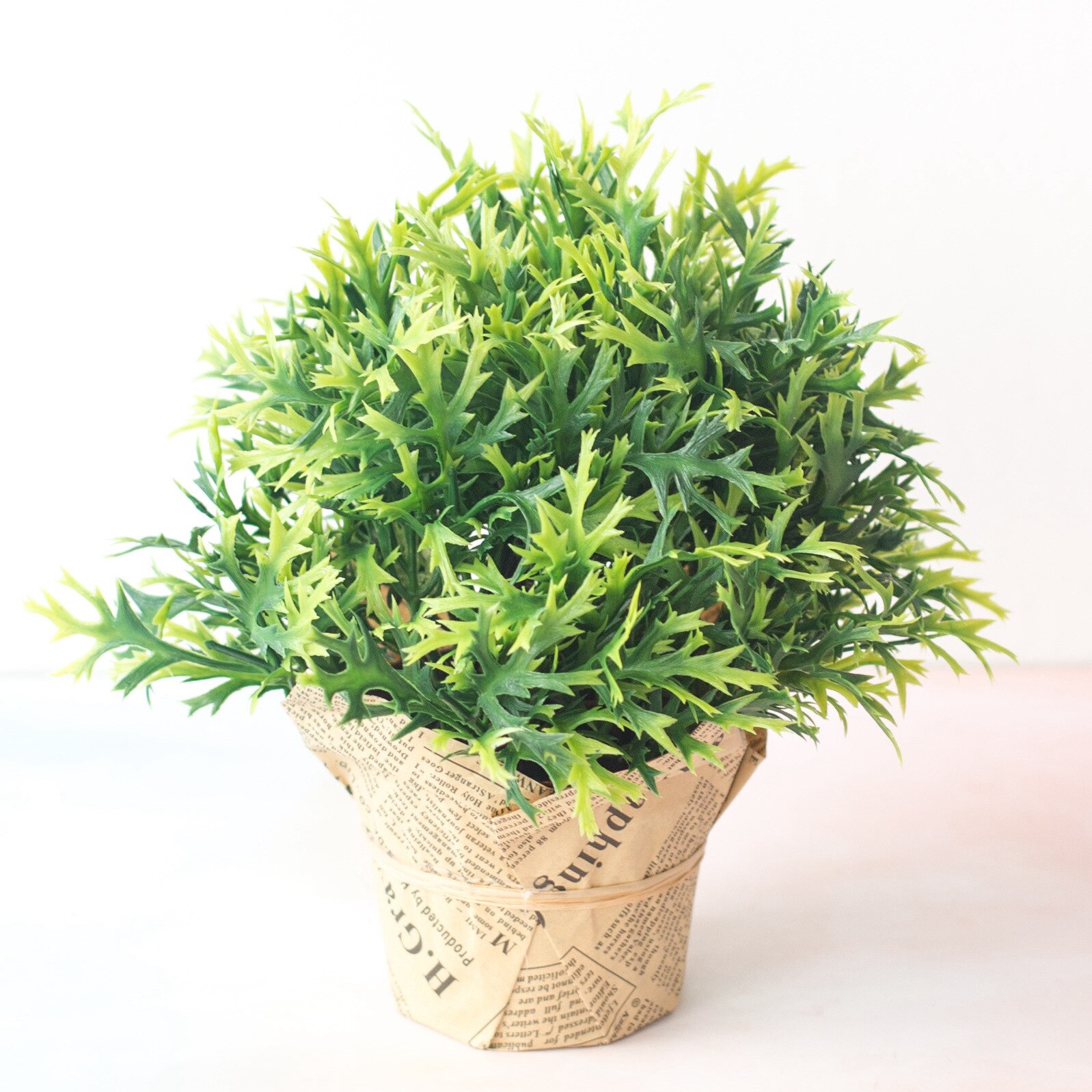 Kunstige grønne planter bonsai simulation plast lille træ potte plante potte ornamenter hjemmebord havedekoration 1 stk.: Lu jiao cao zp