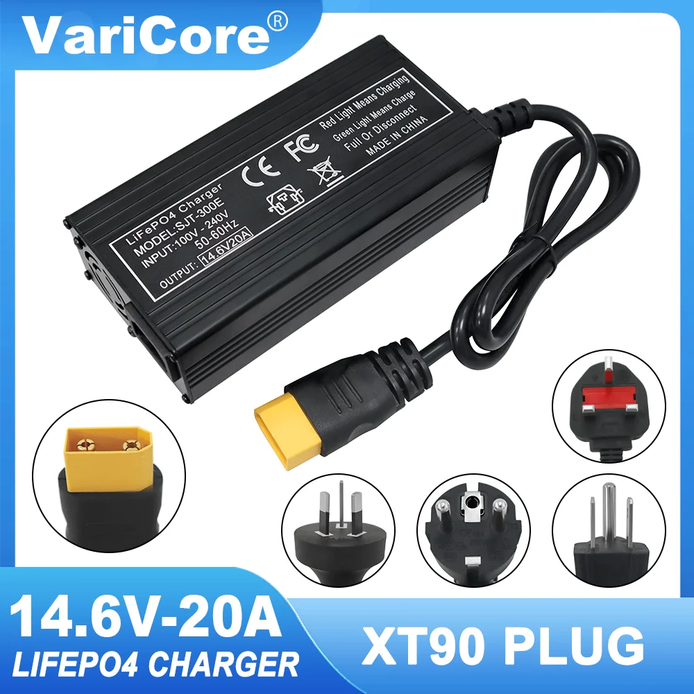 12V 12.8v 20A 110-220V Lifepo4 Smart Charger 4S 14.6V 20A High Power Charger for Lifepo4 Battery Pack with Fan Aluminum Case: WHITE / us