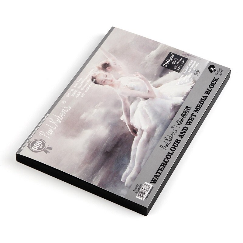 Paul Rubens 300GSM Watercolor Paper Block 50% Cotton Rag Artist Acid Free Cold Pressed Paper Pad: SET 2 (32K)