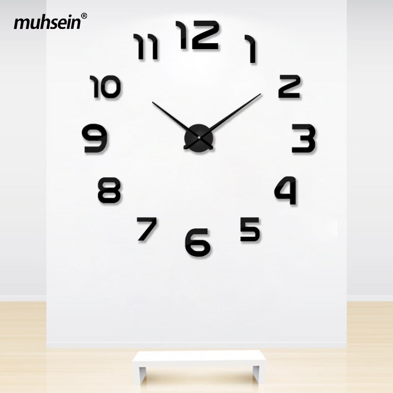 moderne 3D DIY Wanduhr Acryl Spiegel Wand Aufkleber Uhr Hause schmücken Uhren Metall Zifferblatt Mit Stumm Bewegung uhr