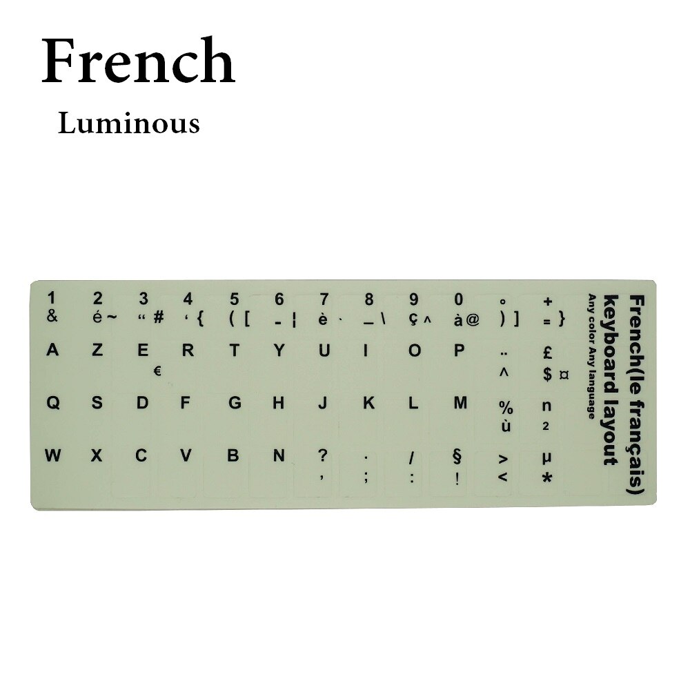 Keyboard Sticker Russian/English/Arabic/Hebrew/Spanish Letters Sticker Ultrabright Fluorescence Luminous Sticker Multi Language
