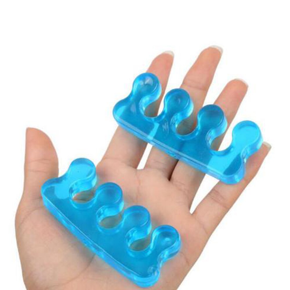 Blue Silicone Soft Form Toe Separator Finger Spacer Voor Manicure Pedicure Nail Tool 1 Paar