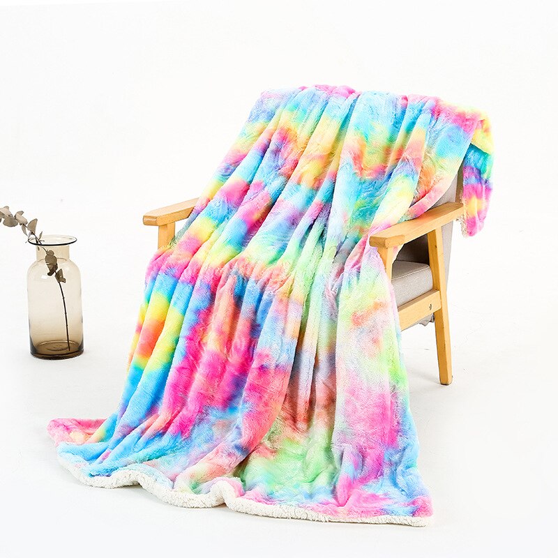 Claroom mantas para Bedssuper suave, manta de punto Throw Bedding Blanket Rainbow edredón xx56 #: color4 / 130x160cm