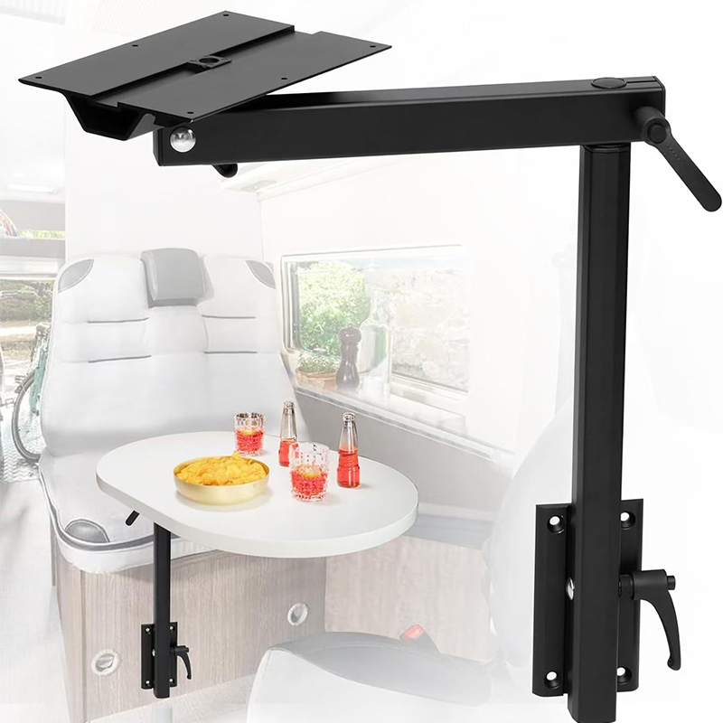 Tischbeine aus aluminiumlegierung, verstellbare, schwenkbare und klappbare möbelbeine mit schrauben, passend für wohnwagen- und campingzubehör: Schwarz