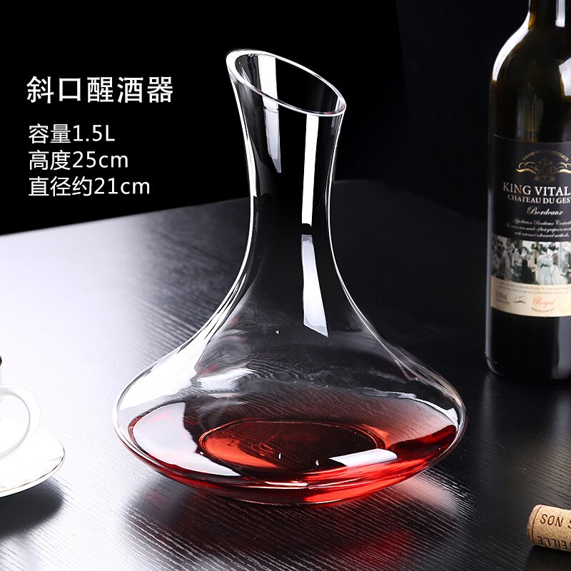 Decantador grande de vino tinto hecho a mano, botella decantadora, jarra, vertedor, aireador, para Bar familiar, 1500ML: 1500ml