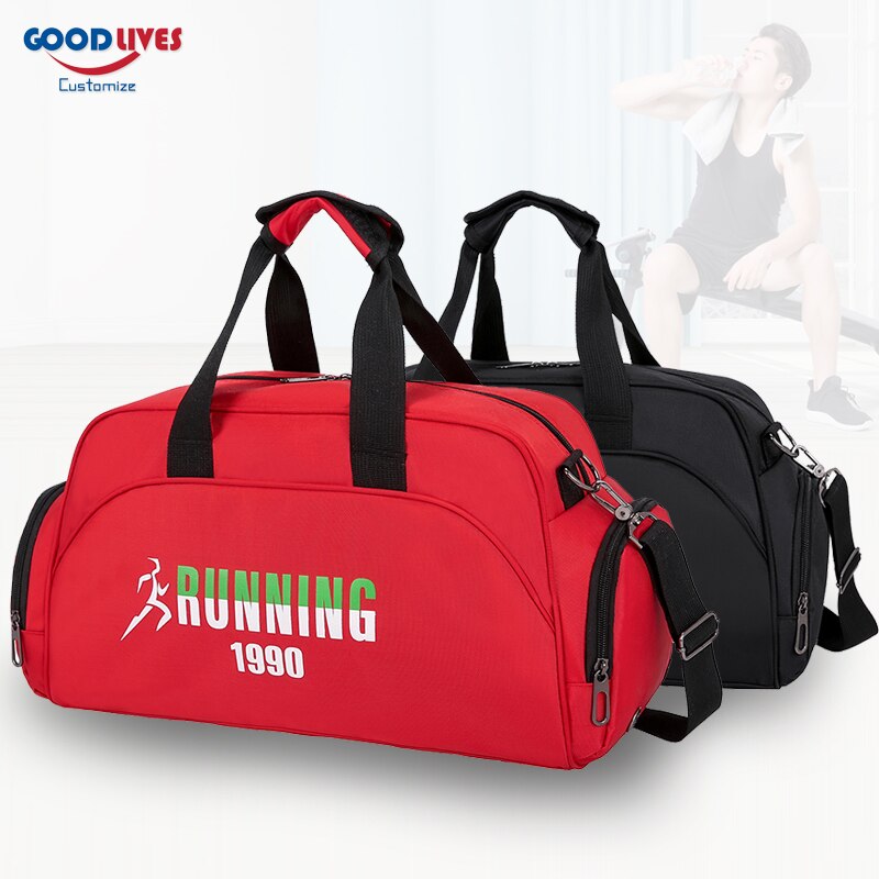 Logo Gedrukt Mens Tote Tas Voor Sport Gym Paar Yoga Fitness Tassen Training Reizen Handtas Plunjezakken Bagage Met Schoenen pouch