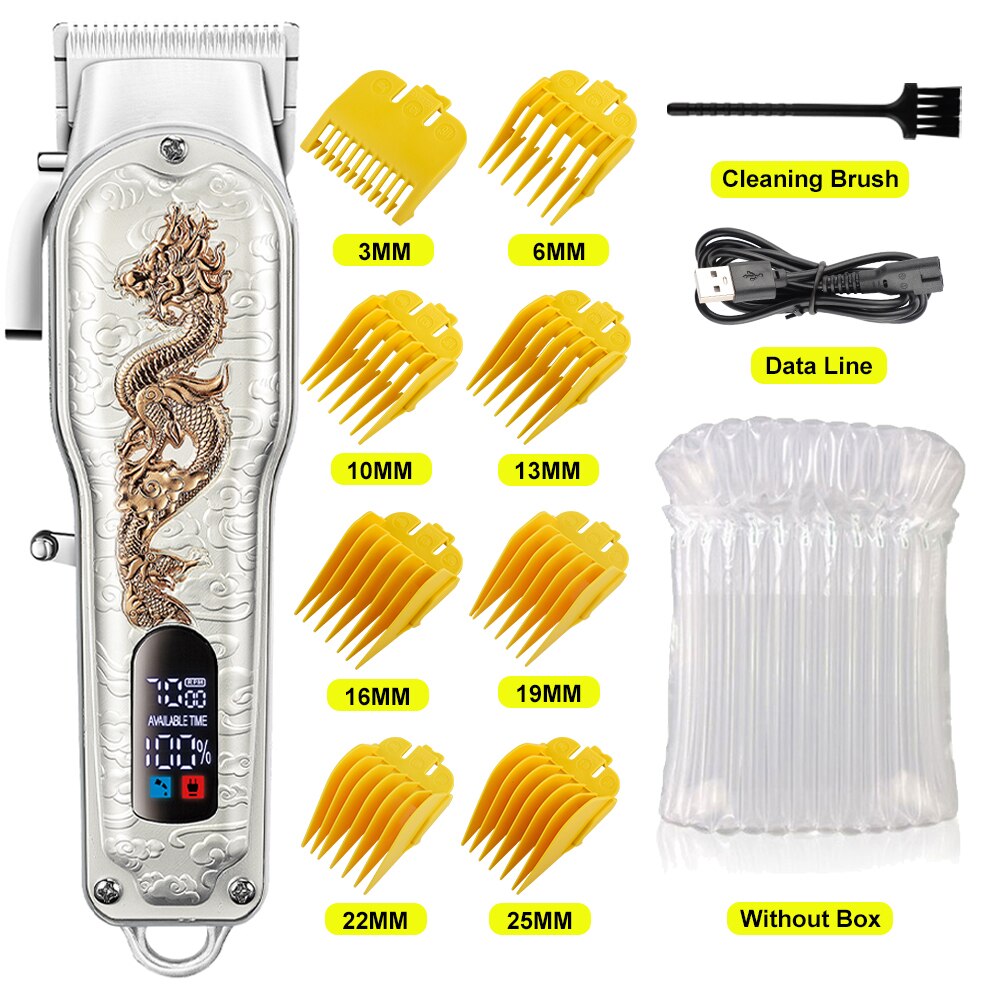 Elektrische Tondeuse Oplaadbare Scheerapparaat Baard Trimmer Professionele Mannen Haar Snijmachine Baard Kapper Usb Cordless: Gold