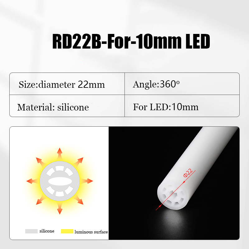 360-Grad-Lumineszenz, rundes Silikagel, flexibles Licht, IP67, wasserdicht, LED-Neonseil, Röhre, weiche Lampe, DIY-Kronleuchter-Zubehör: Emittierende Farbe1 / 4 mt