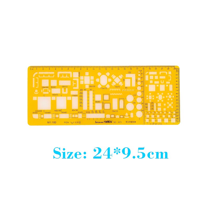 1:100 and 1:200 Double Scale Architecture Furniture Drawing Template Templates for drawing NO 4373