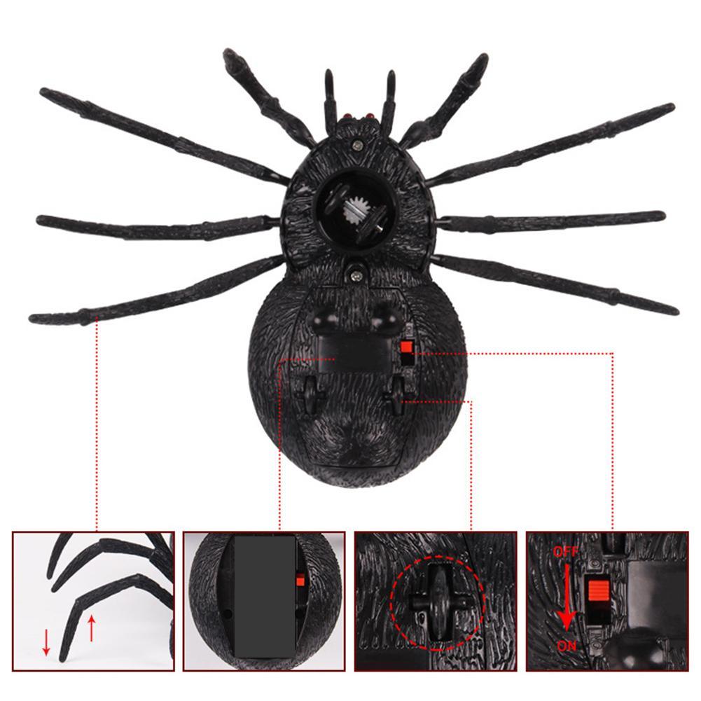 Remote Control Simulation Spider Scary Trick Toy RC Wall Climbing Spider Halloween Remote Control Spider Animal Prank Toy