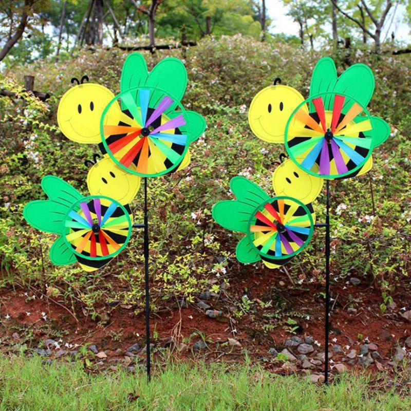 3D Large Cute Animal Bee Windmill Wind Spinner Whirligig Yard Garden Decor Outdoor Classical Toys