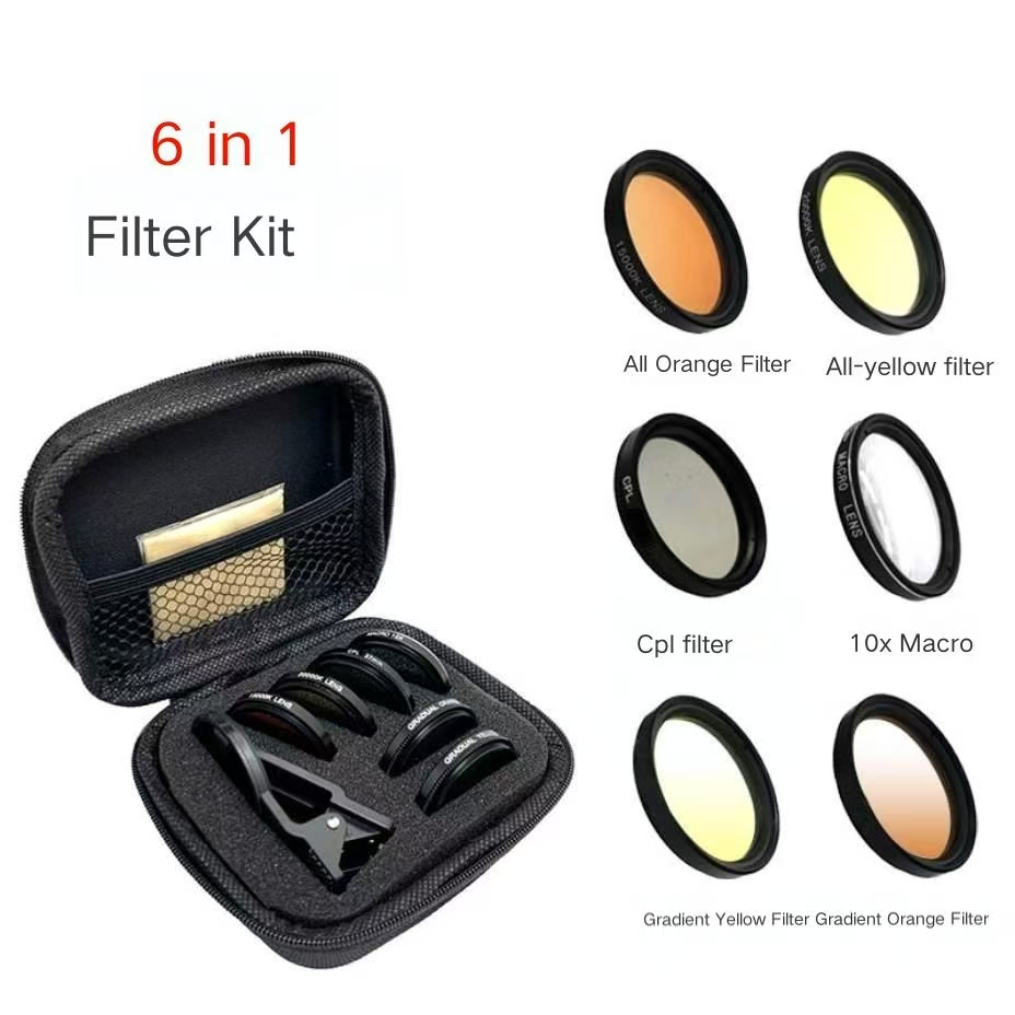 Aquarium Koraal Aquarium Blauw Licht 6-in-1 Set Telefoon Camera Lensfilter Macrolens Geel Oranje Lensfilter Koraalrif Aquarium
