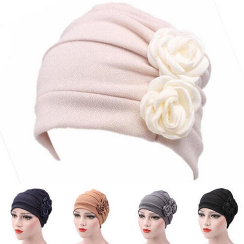 Vrouwen mooie bloem bloem hijab tulband hoed dame kanker chemo haaruitval pet hoofddoek wikkel cover!