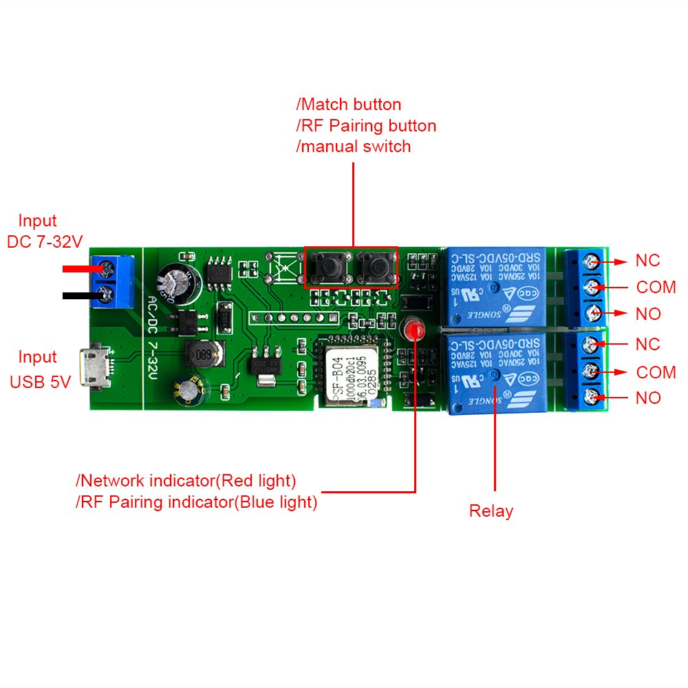 Smart Wifi Afstandsbediening Diy Draadloze Schakelaar Universele Module Inter Lock Zelfsluitende Wifi Schakelaar Timer Voor Garagedeur gate