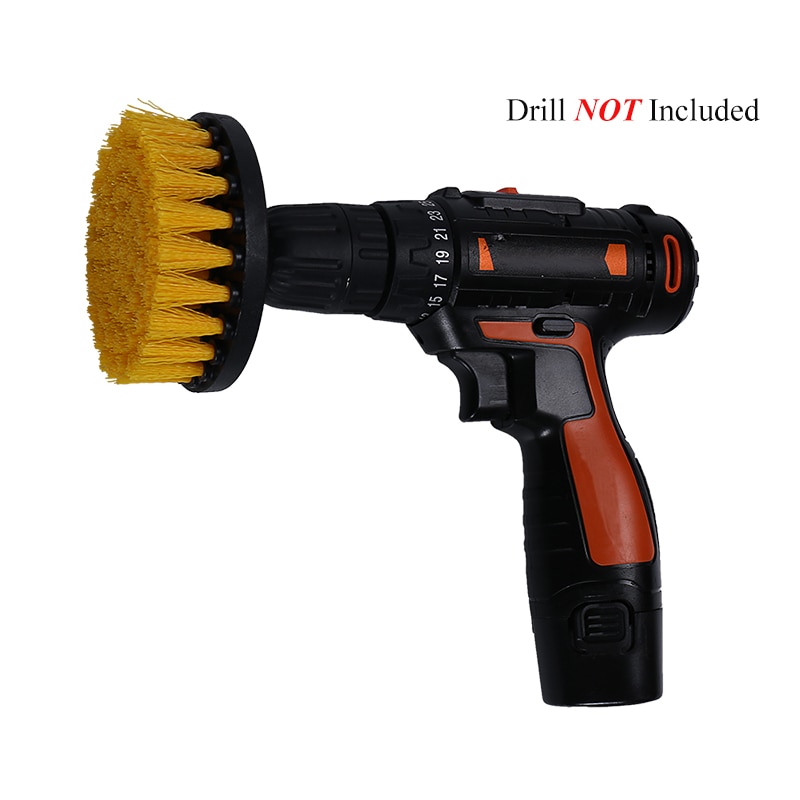 Cepillo de limpieza eléctrico de taladro de 4 pulgadas para muebles de madera de plástico de cuero Limpieza de interiores de automóviles exfoliante de potencia, colores Mutiple