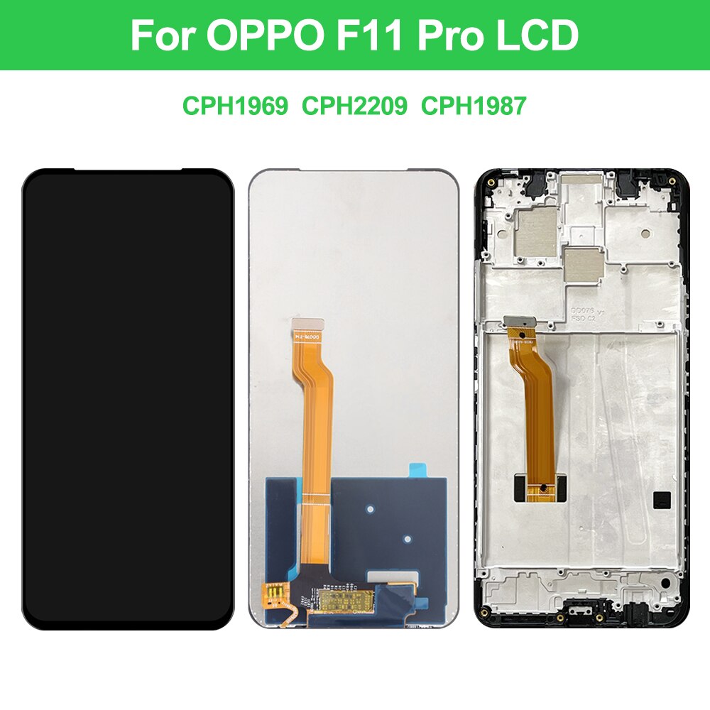 6.53 & #39 ;& #39 ; original for oppo  f11 f 11 lcd cph 1913 display skjerm touch + frame digitizer montering for oppo  f11 pro cph 1969 display
