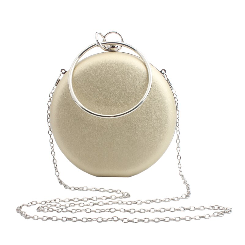 Ronde dames avondtassen diamanten eenvoudig rood blauw zilver zwart goud gemengd dag clutches ketting schoudertassen