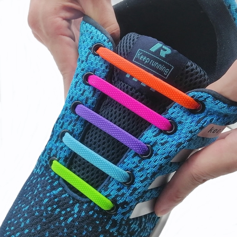 16 Stks/partij Schoenen Accessoires Geen Tie Schoenveters Unisex Elastische Siliconen Schoenveters Rubber Schoenveter