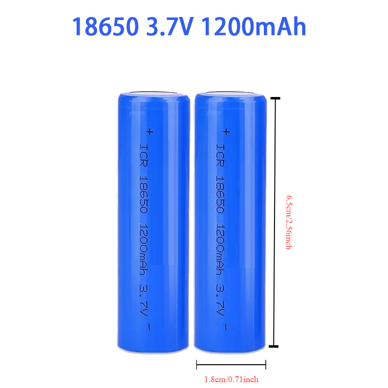 18650 3.7V 1200Mah Li-Ion Oplaadbare Batterij Voor Lantaarns, Zaklampen, Deurbellen, Ventilatoren, Scheerapparaten, Straatverlichting Op Zonne-Energie,