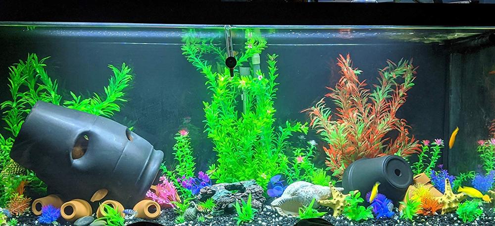 Akvarieplanter akvarieplanter kunstigt vand vandlevende høj plante rød grøn stor til fisk frø tank dekorationer