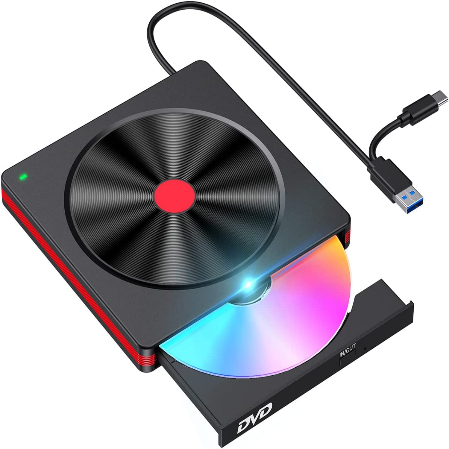 External CD/DVD Drive,USB 3.0 CD DVD +/-RW Burner CD ROM External DVD Drive CD Reader DVD Player for PC Laptop Desktop: Default Title