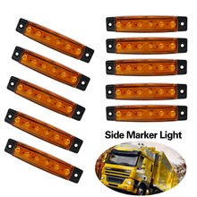 10 Pcs 6 Led Amber Zijmarkeringslichten, Amber Trailer Marker Lights, Achterzijde Marker Lamp Amber, led Marker Lights Voor Vrachtwagens