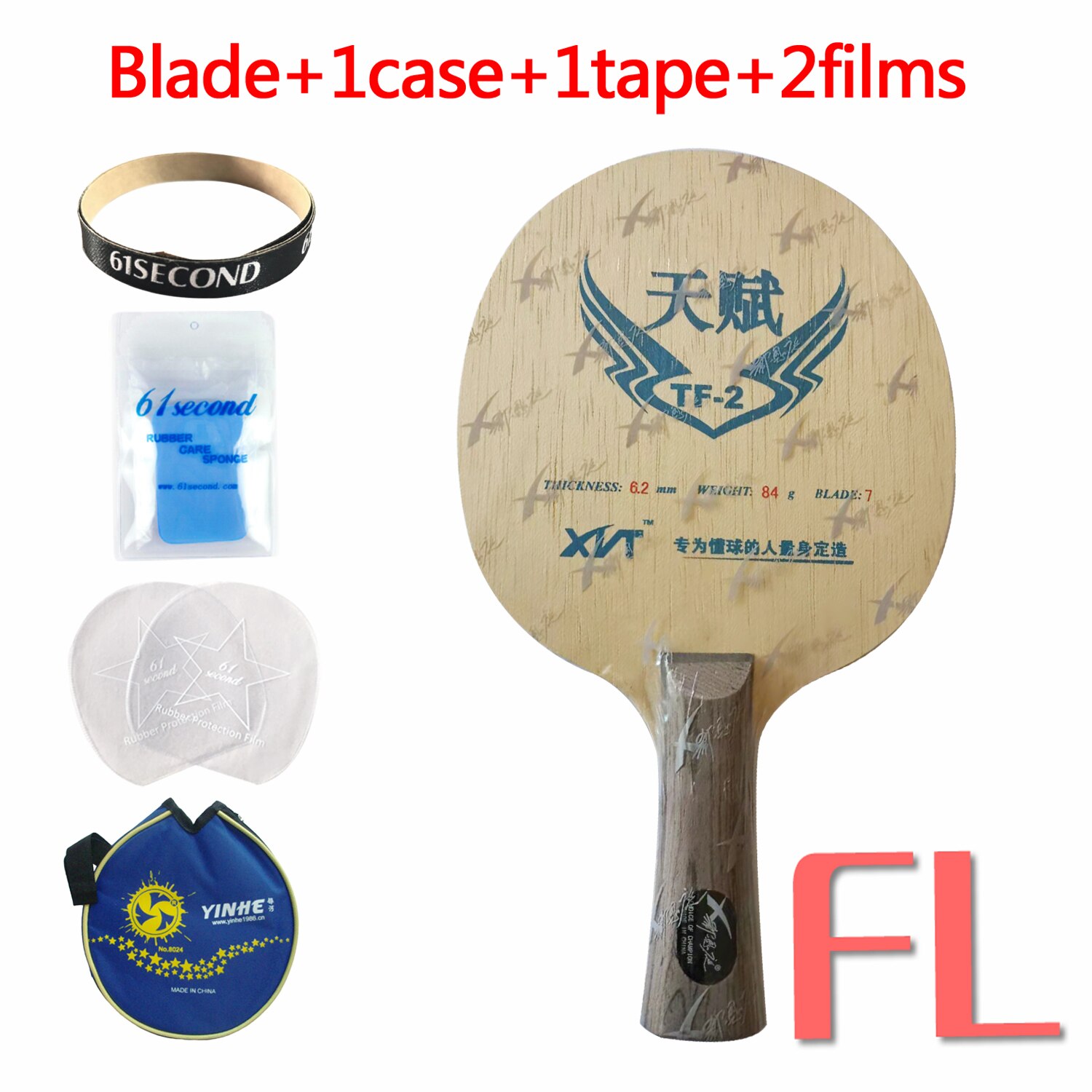 Original XIENT XVT TF-2 Shakehand-FL Table Tennis Blade PingPong Racket: FL with YLM case