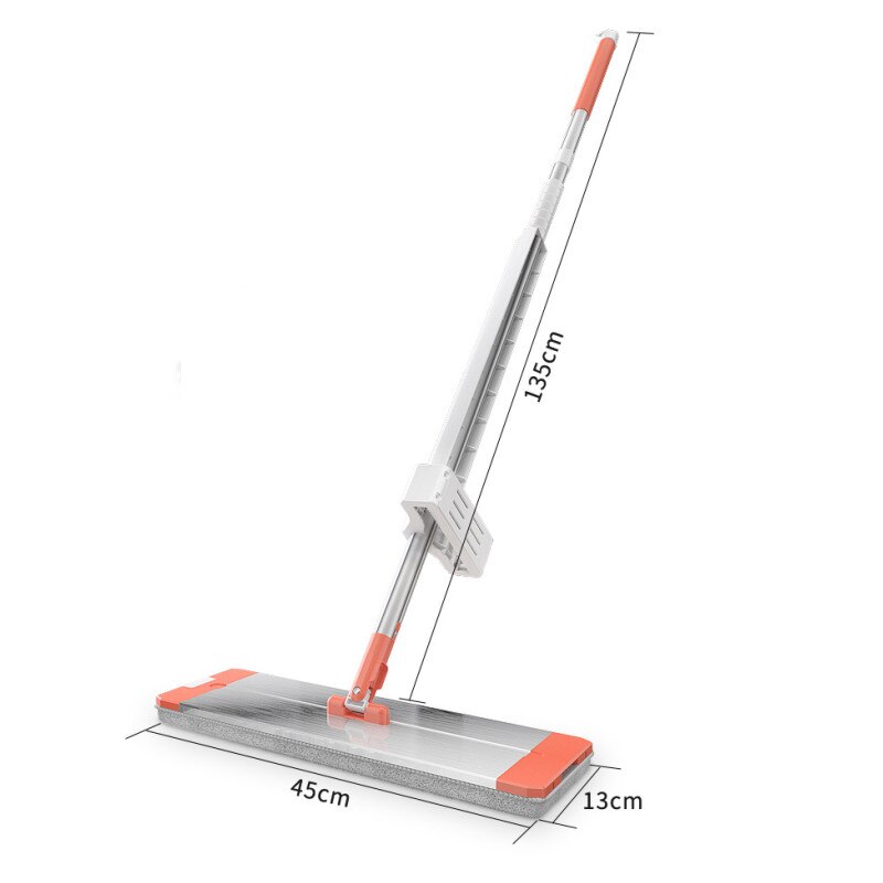 Aluminium Mopp Kopf für Waschen Boden Squeeze Besen für Haus und Küche Reinigung Flache Magie Spin Lappen Blitz bietet: 45cm within 1 pad