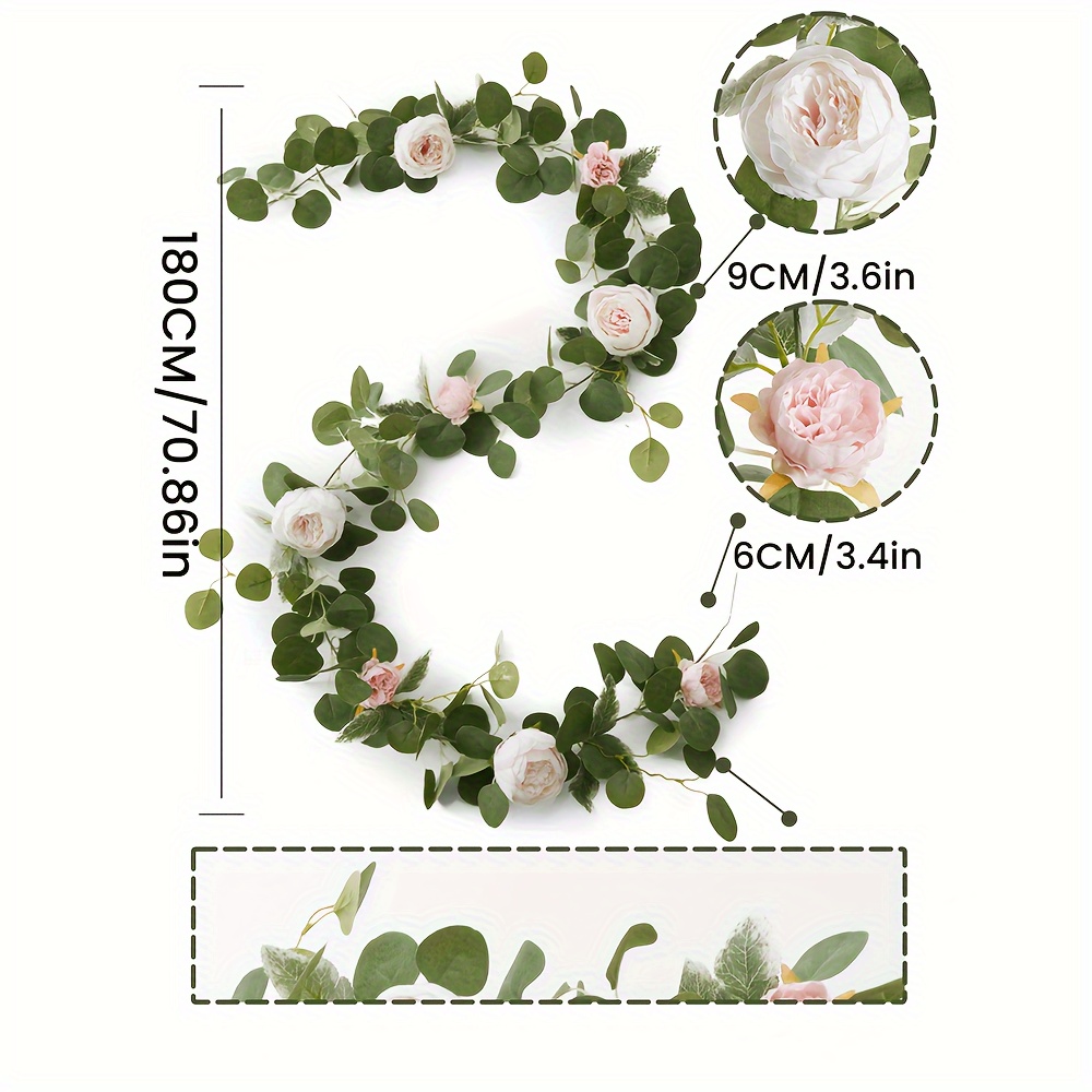 Peônia artificial rosa videira, decoração de festa de casamento flores artificiais, plantas suspensas de parede verde, cinto de flores simuladas: Bege